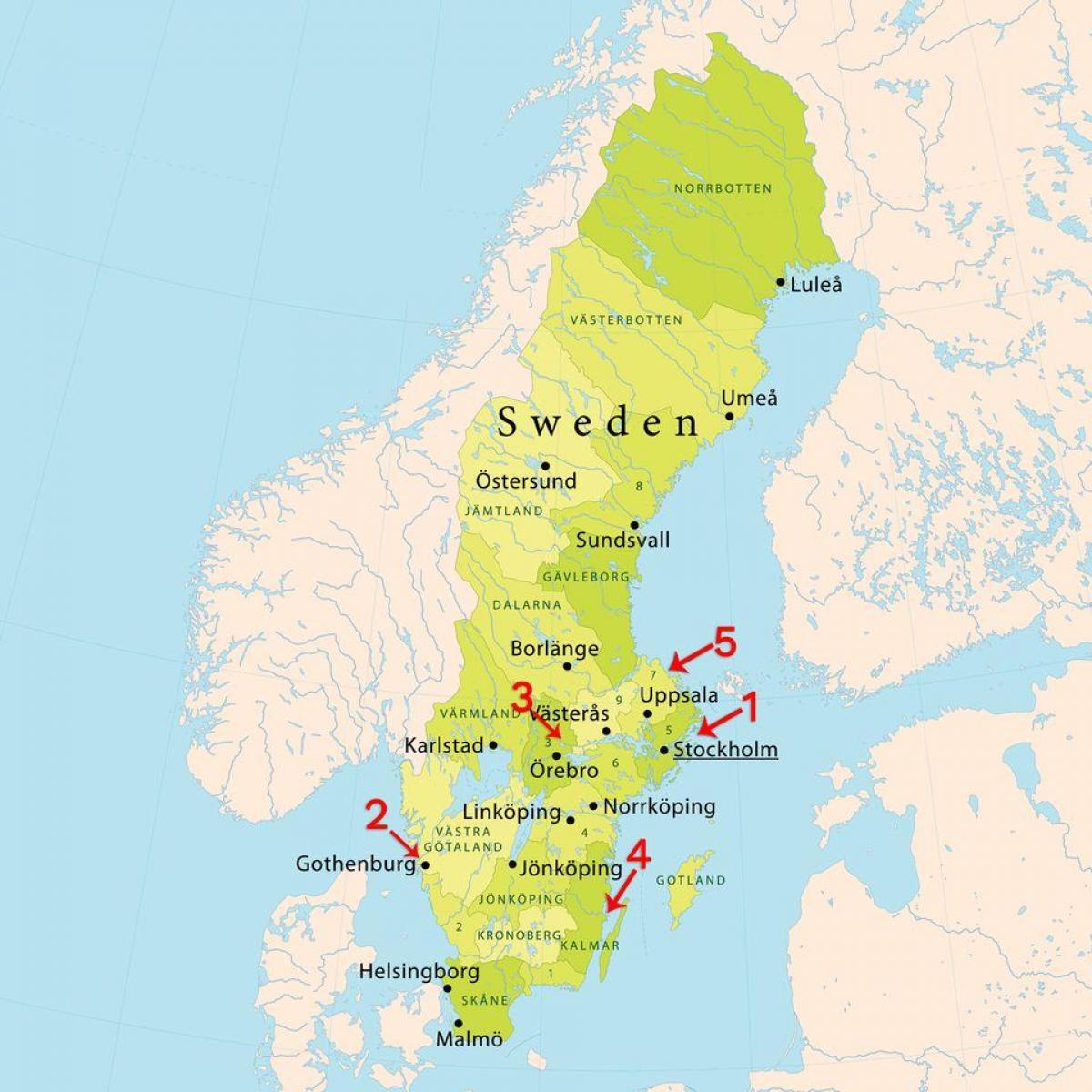 карта Стокгольма пляжі