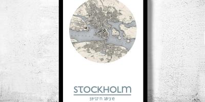 Карта Стокгольма, афіша карта 