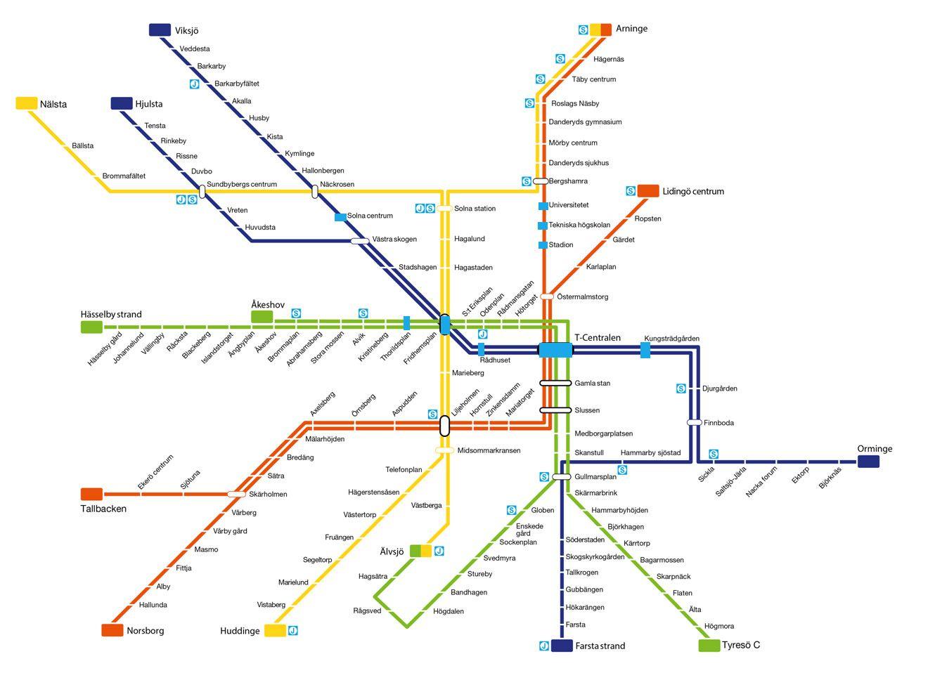 Карта метро стокгольма