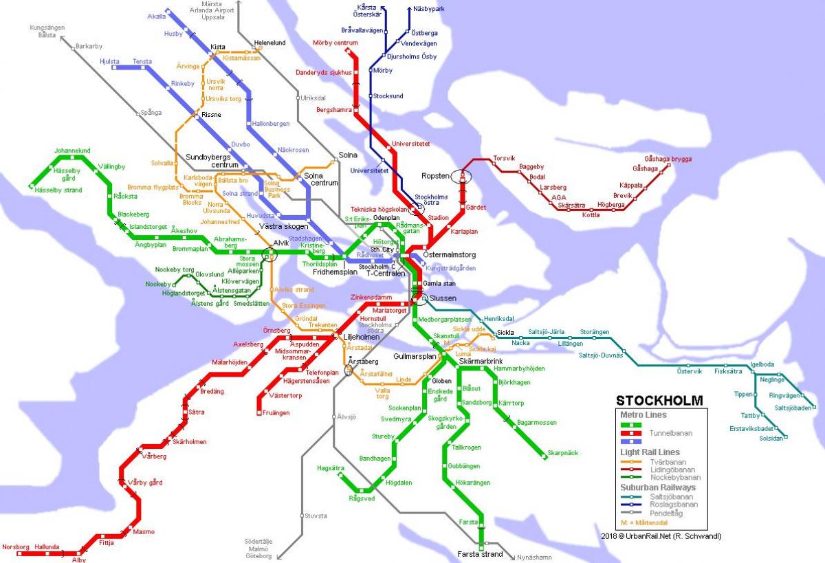 Швеція tunnelbana карті