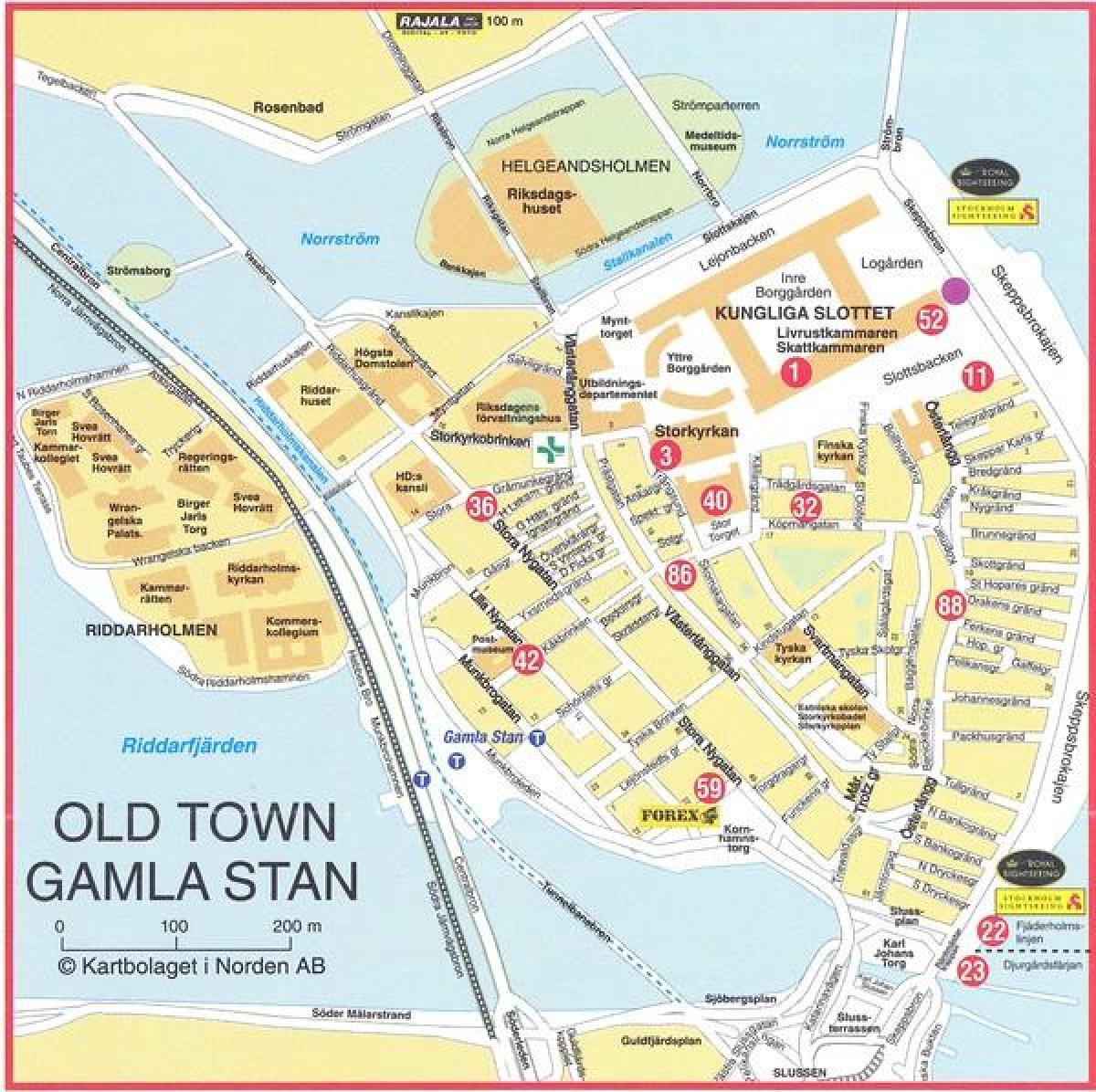 карта старого міста в Стокгольмі, Швеція