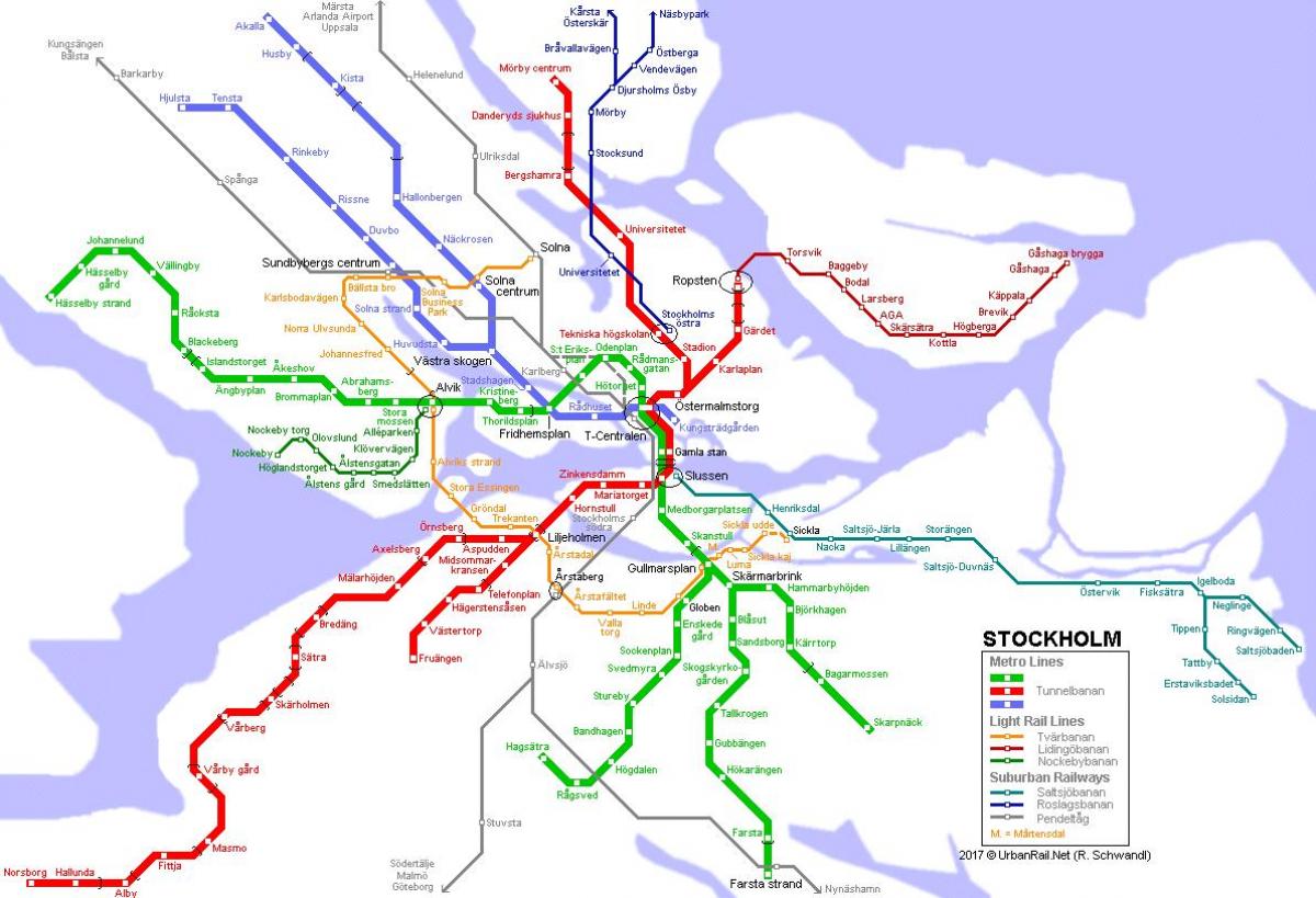 карта метро Стокгольм
