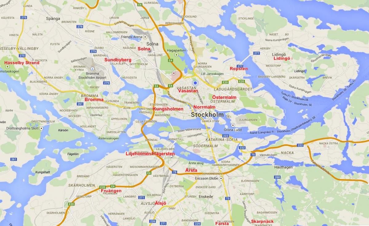 карта Стокгольма квартали