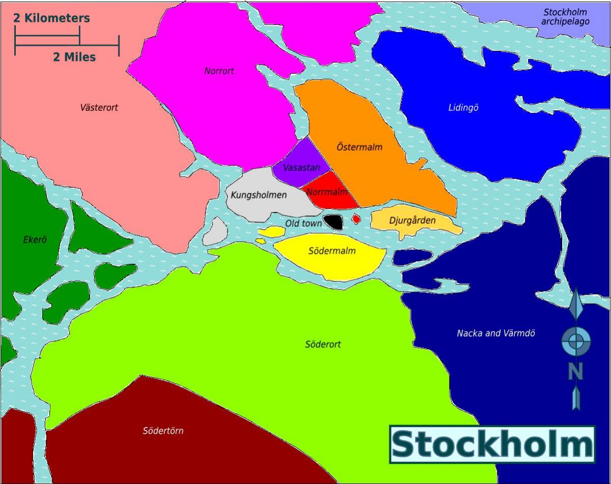 карта районів Стокгольма