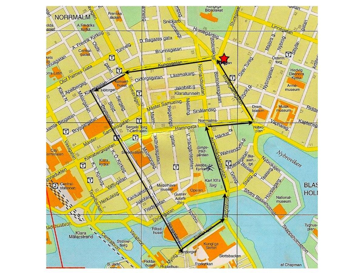 пішохідна екскурсія по Стокгольму карті