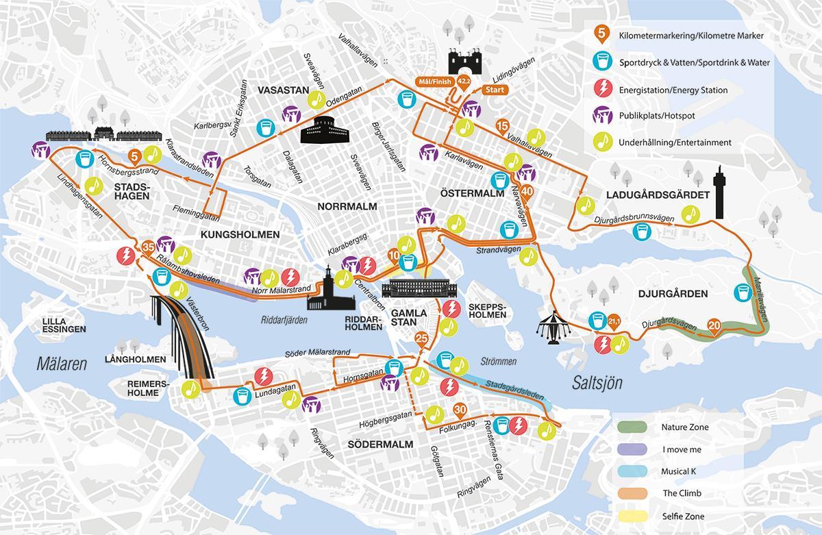 карта Стокгольмський марафон
