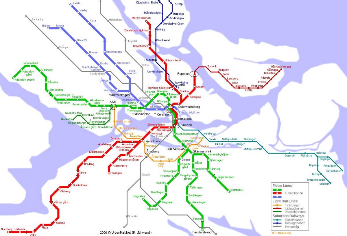 карта метро Стокгольма 