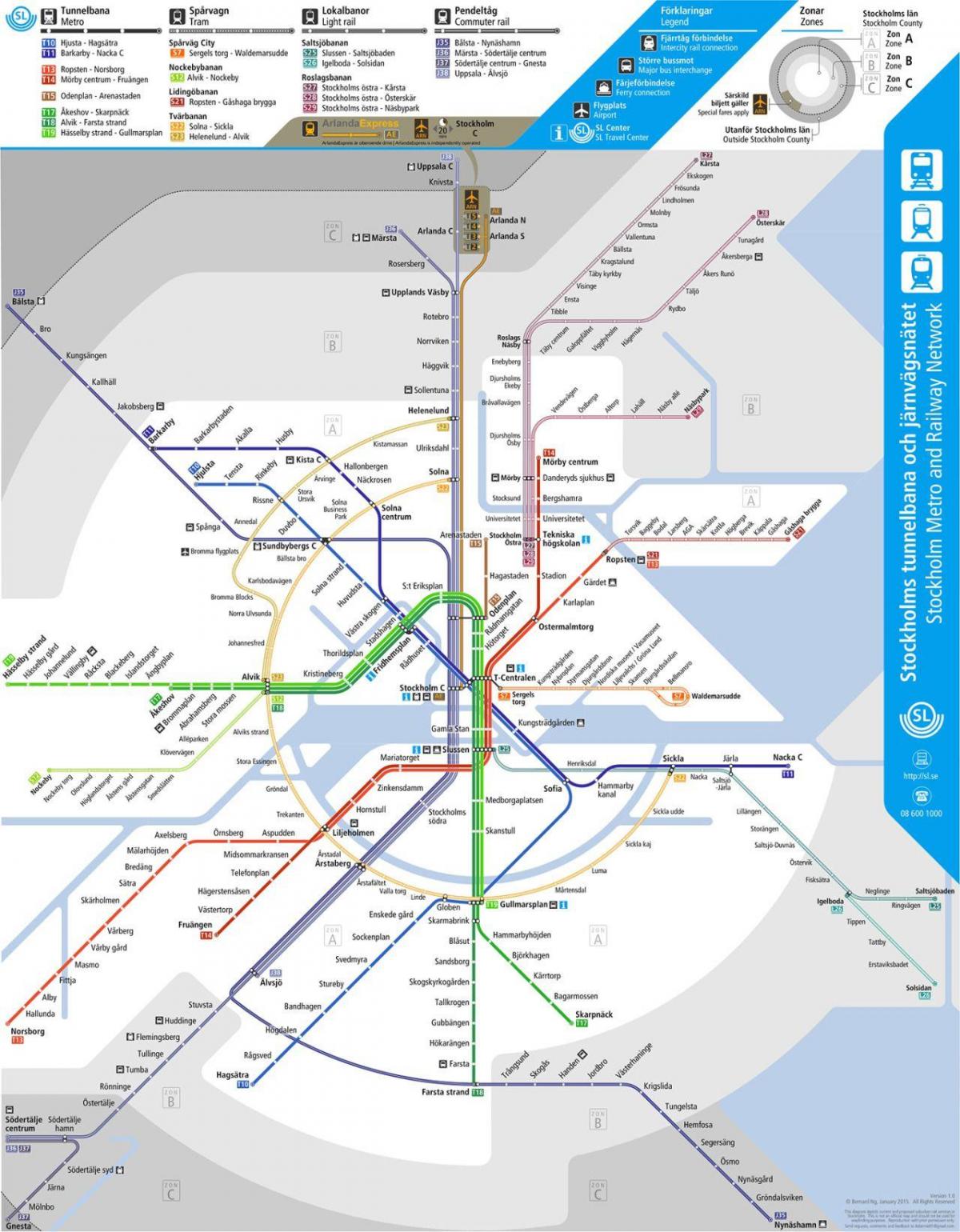 карта громадського транспорту у Стокгольмі