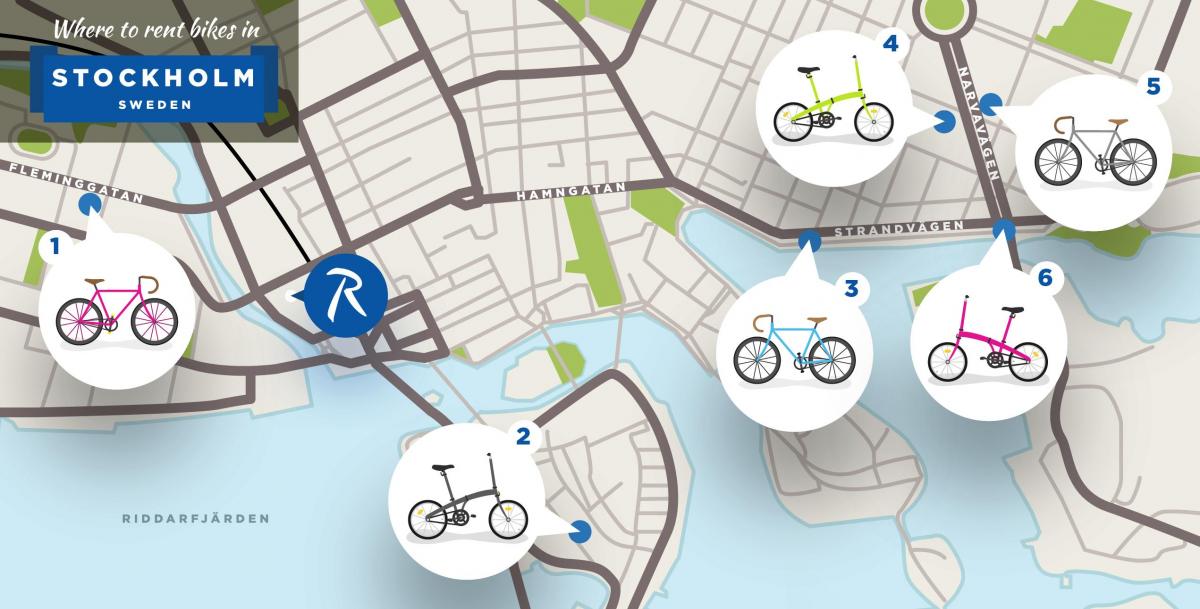 Стокгольм міські велосипеди карту