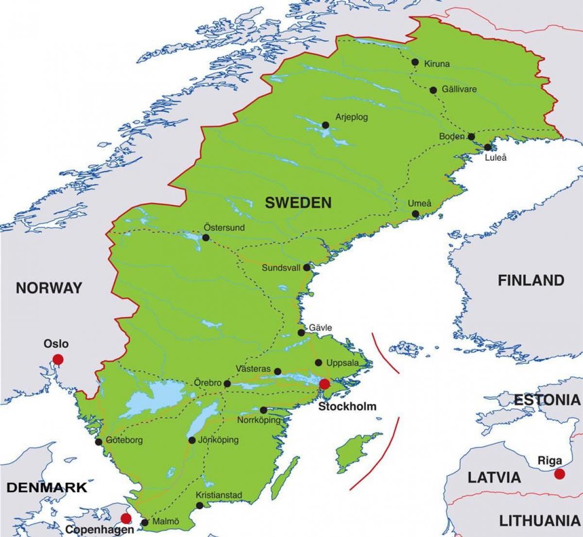 столиця Швеції на карті