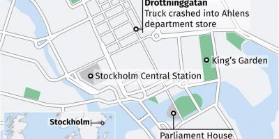 Карта дроттнінггатан в Стокгольмі